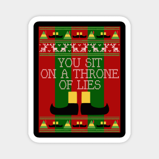 Throne Of Lies Elf Quote Christmas Knit Magnet