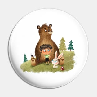 Bear + friends Pin