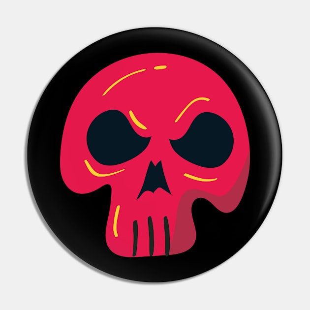 Red Horror Skull Pin by rueckemashirt