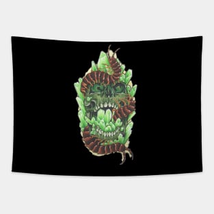 Green Crystal Skull Tapestry