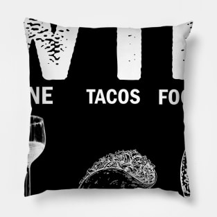 WTF Wine Tacos Football Pillow