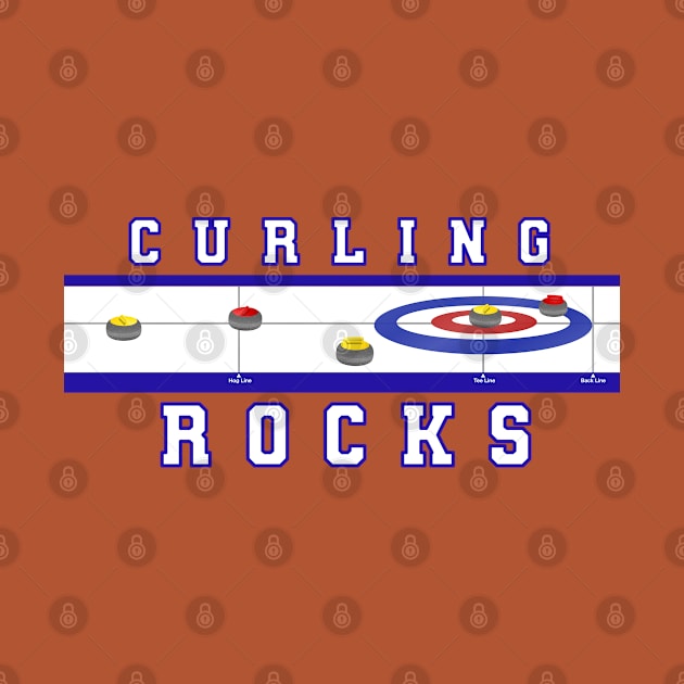 Curling Rocks - Ice Blue BackGround by kinocomart