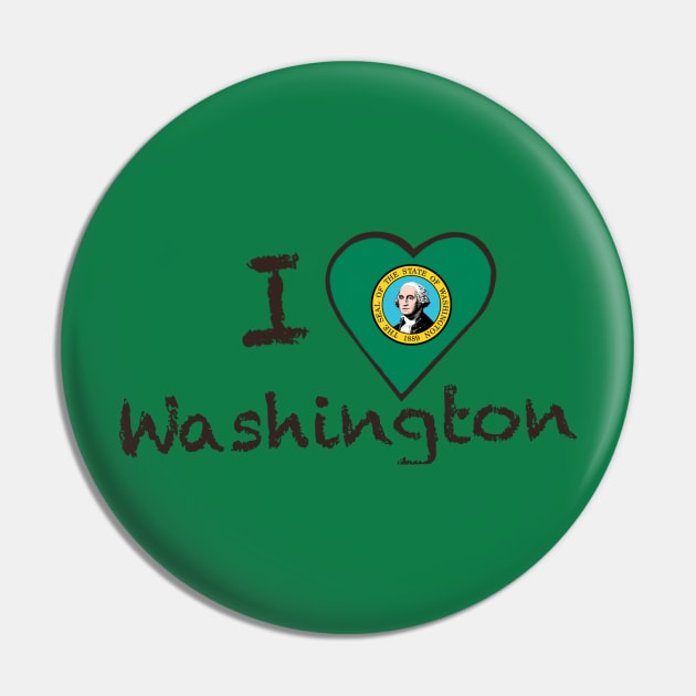 I Love Washington Pin by JellyFish92