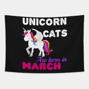 Unicorn Cats Born In March Tapestry