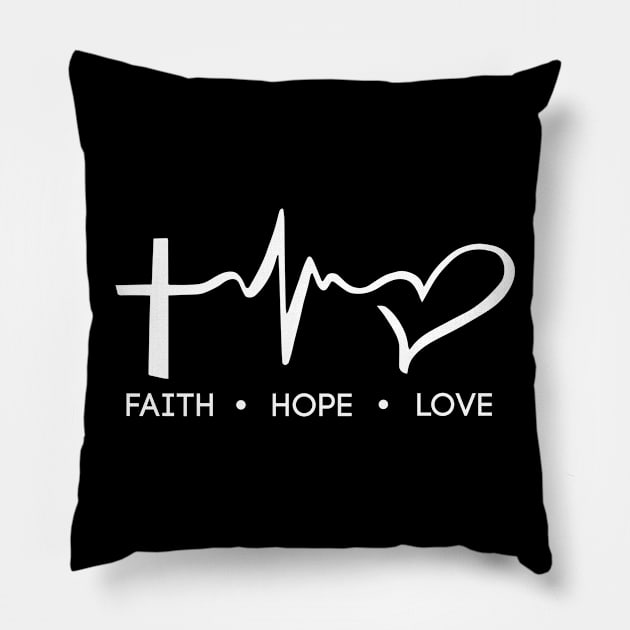 Faith Hope Love, Bible Verse, Christian Pillow by ChristianLifeApparel