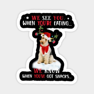 Santa Wire Fox Terrier Christmas Light Pajama Dog Xmas Magnet