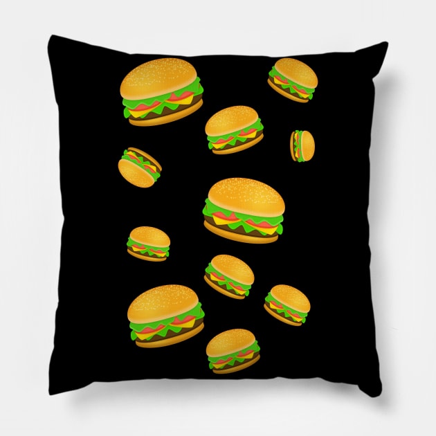 Cool and fun yummy burger pattern Pillow by PLdesign