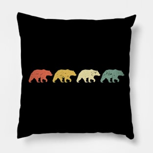Retro Grizzly Bear - Grizzly Bear Pillow