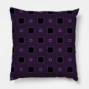 Black squares on purple Pillow