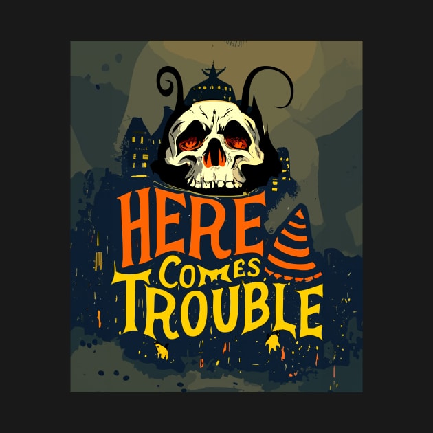 here comes  halloween trouble by Kingrocker Clothing