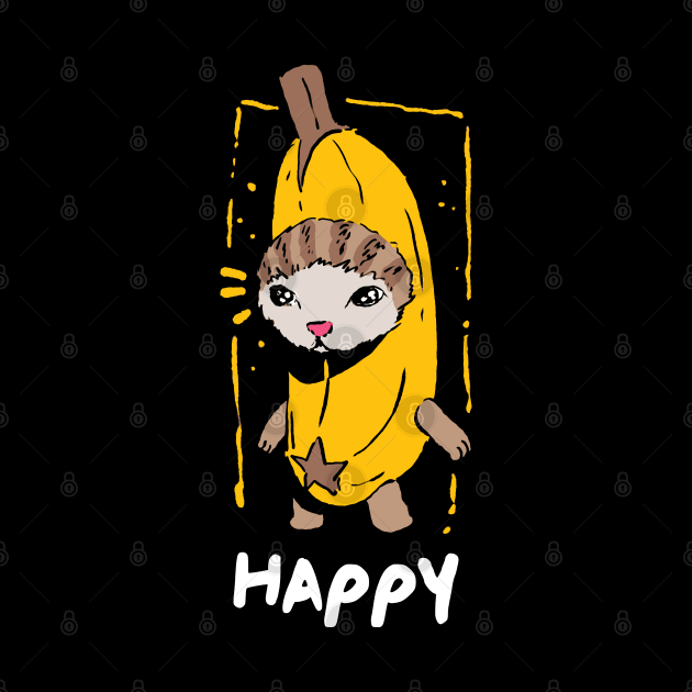 Happy Banana Cat Funny Meme by A Comic Wizard