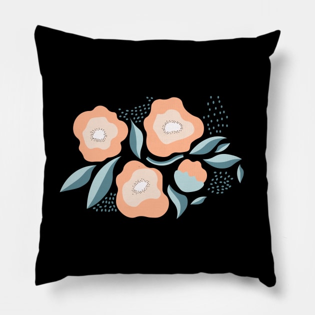 Beautiful Abstract Flowers Pillow by novaya