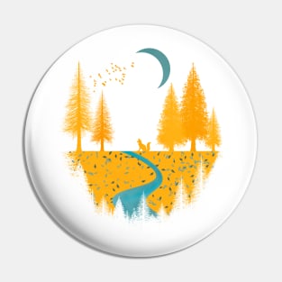 Fox night in mustard tones Pin