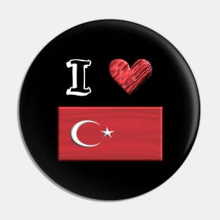 I love Flag from Türkei Pin