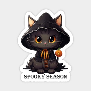 Spooky Season Halloween Vibes Witchy Cat Magnet