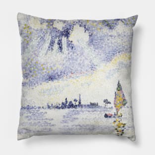 Sunset on the Lagoon, Venice by Henri-Edmond Cross Pillow