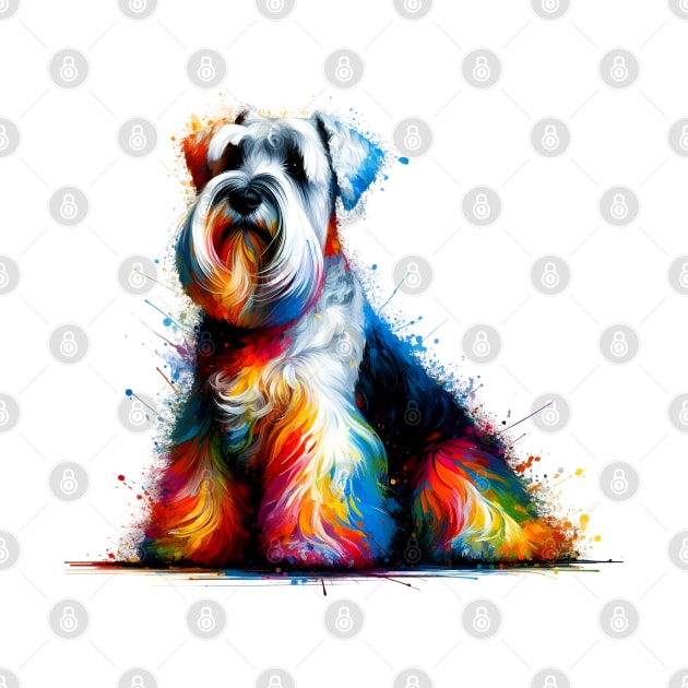 Vibrant Sealyham Terrier in Colorful Splash Art Style by ArtRUs