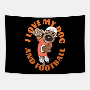 Cute Funny Doxie Dachshund Dog Football Player Tapestry