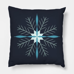 Minimalist blue snowflake Pillow