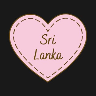 I Love Sri Lanka Simple Heart Design T-Shirt