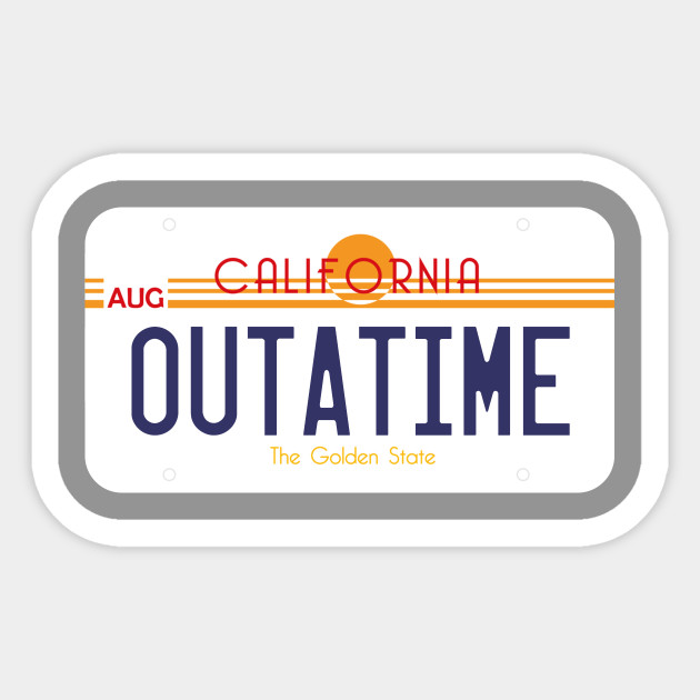 Outatime License Plate - Back To The Future - Sticker ...