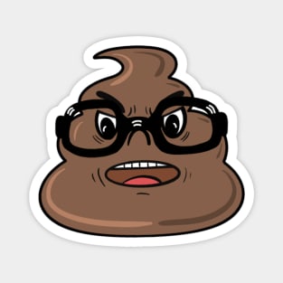 Furious nerdy poop emoji Magnet