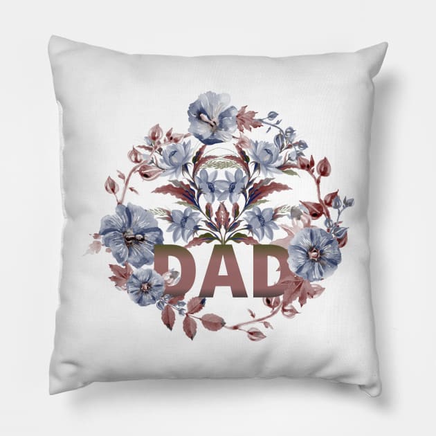 Forget Me Not Floral Wreath Dad Pillow by slawers