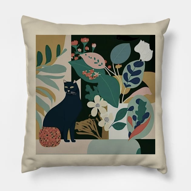 Vintage Cat Pillow by KitzCutiz