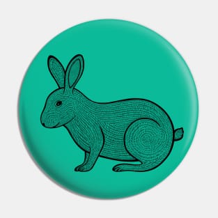 Rabbit Ink Art - hand drawn detailed animal design Pin