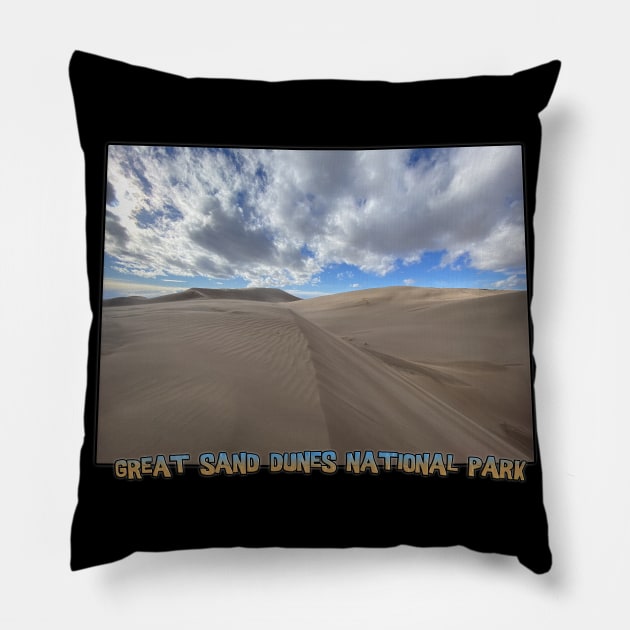 Colorado State Outline (Great Sand Dunes National Park) Pillow by gorff