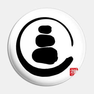 Zen Enso Circle and Zen stones Pin