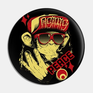 peace monkey hiphop style Pin