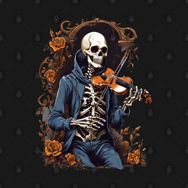 Skeleton Playing the Violin by Mysooni