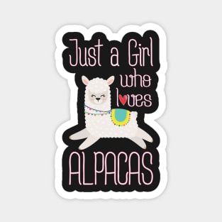 Just A Girl Who Loves Alpacas - Funny Alpacas Llamas Magnet