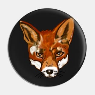 Fox art Urban red Fox face - Vulpes Vulpes close up painting  of a red fox Pin