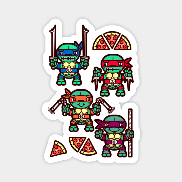 Ninja Turtles Pizza Party Magnet by chobopop