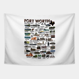 Fort Worth Map Art Tapestry