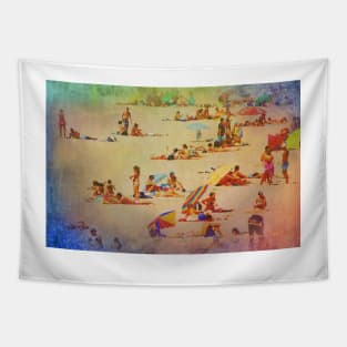 the sunny side of people. beach Tapestry