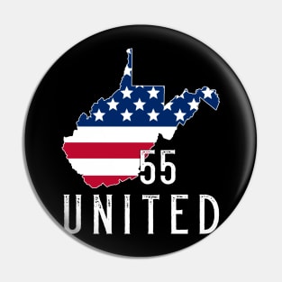 West Virginia 55 United - WV STRONG - 55 Strong Shirt Pin