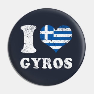 Love Gyros Greek Food Greece Flag Pin