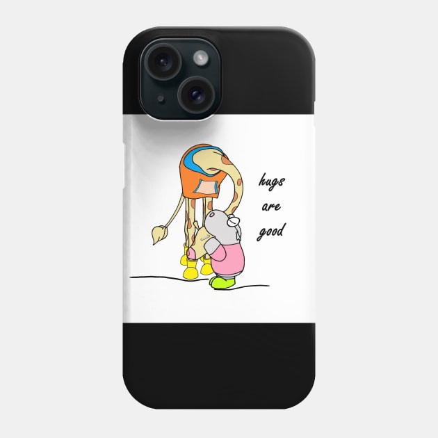 best friend hugs Phone Case by Little but Mighty