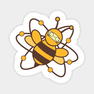 glasses lazy atomic bee funny character Magnet