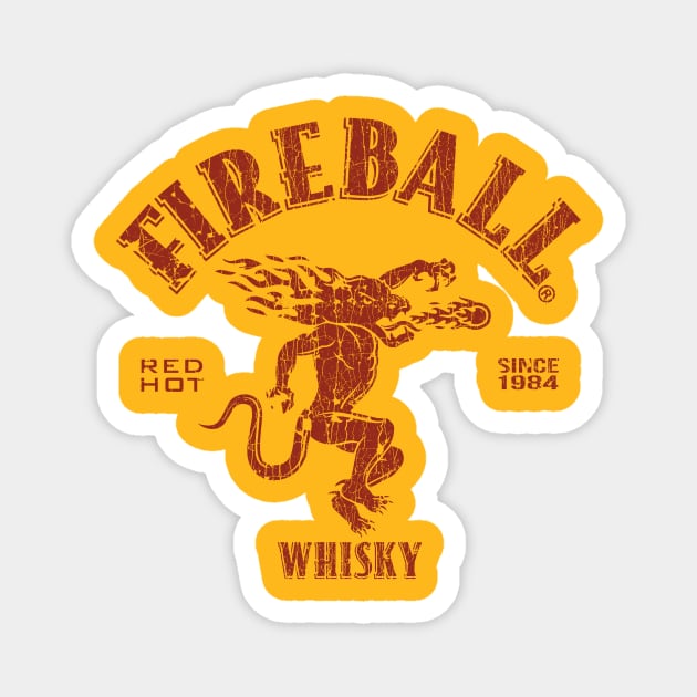 VINTAGE- FIREBALL WISKY SINCE 1984 RED Magnet by maskangkung