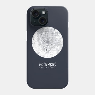 Columbus, Ohio, USA City Map - Full Moon Phone Case