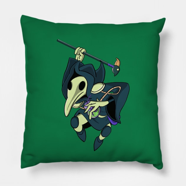 Plague Knight (full color) Pillow by Fishonastick