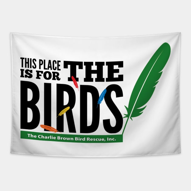 CB for the birds 2 - black type Tapestry by Just Winging It Designs