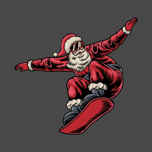 Cool Snowboarding Santa Claus by SLAG_Creative