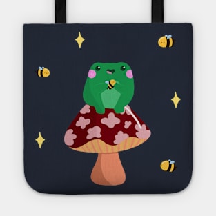 Kawaii Frog With Bee Friends Tote