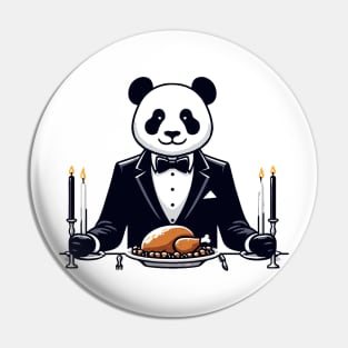 Happy Thanksgiving Giant Panda Pin