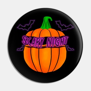 Scary Night Pumpkin Pin